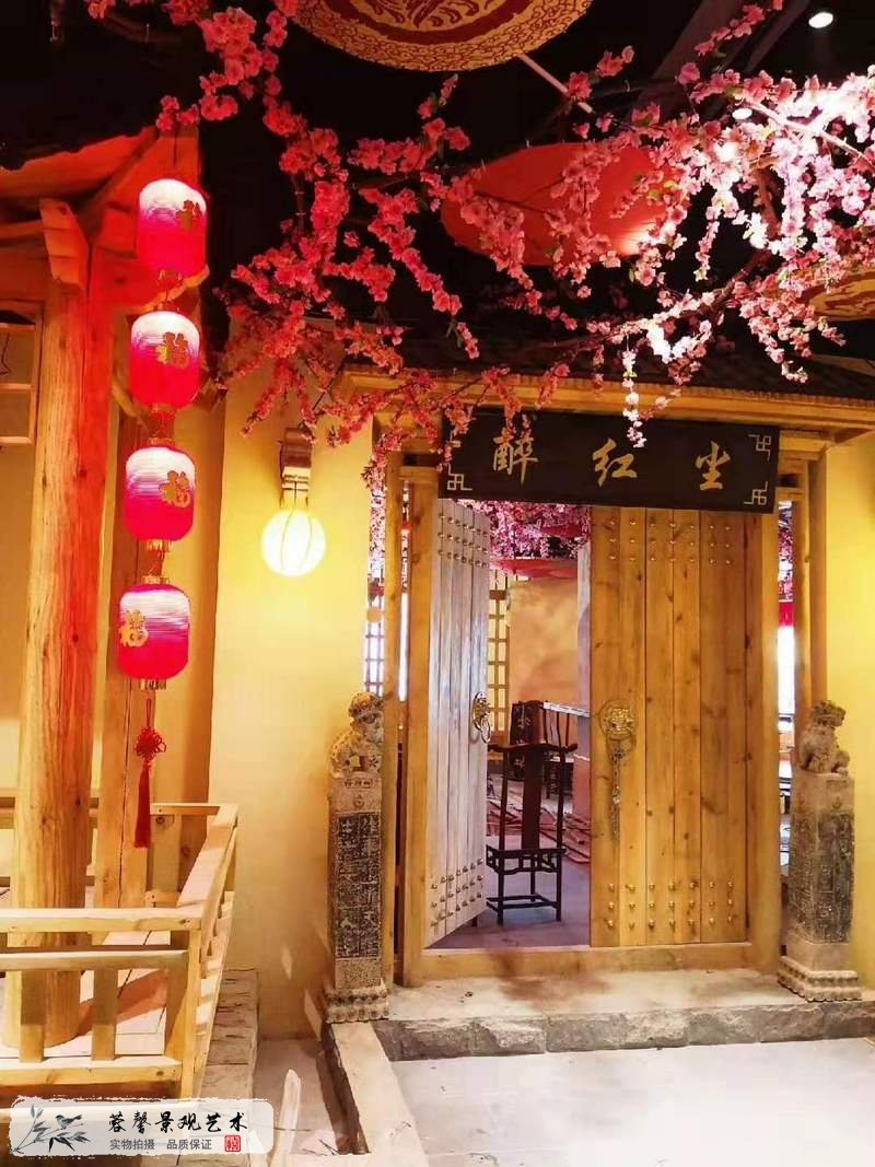 餐厅仿真桃花树