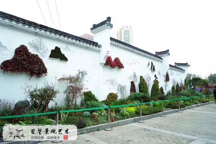 水墨山水植物墙