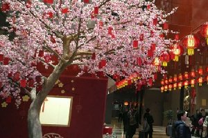 新年仿真桃花树