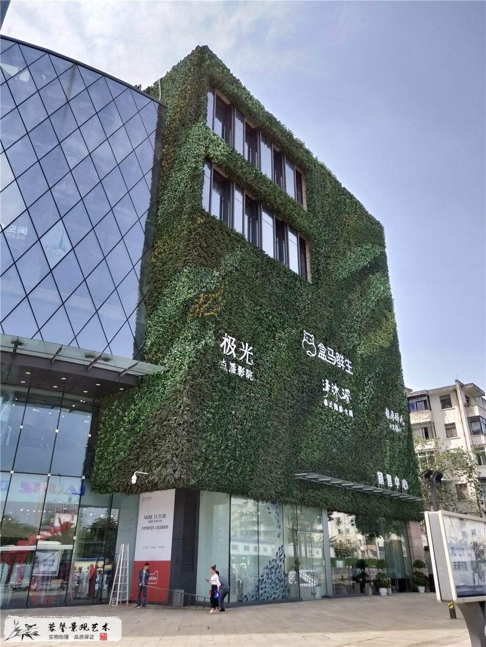 成都大型商场室外防抗紫外线植物墙 (3)