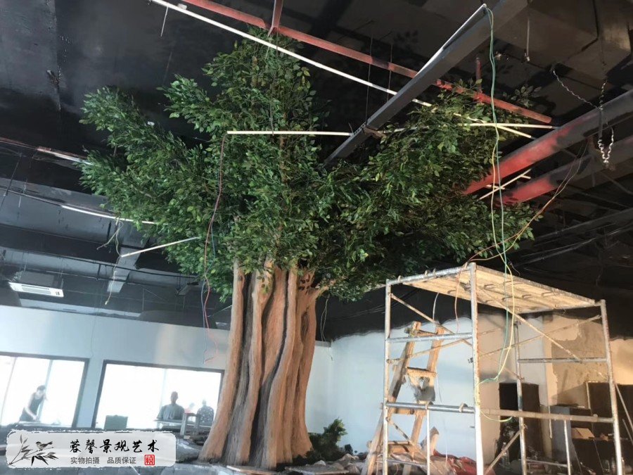 仿真水泥包柱子榕树