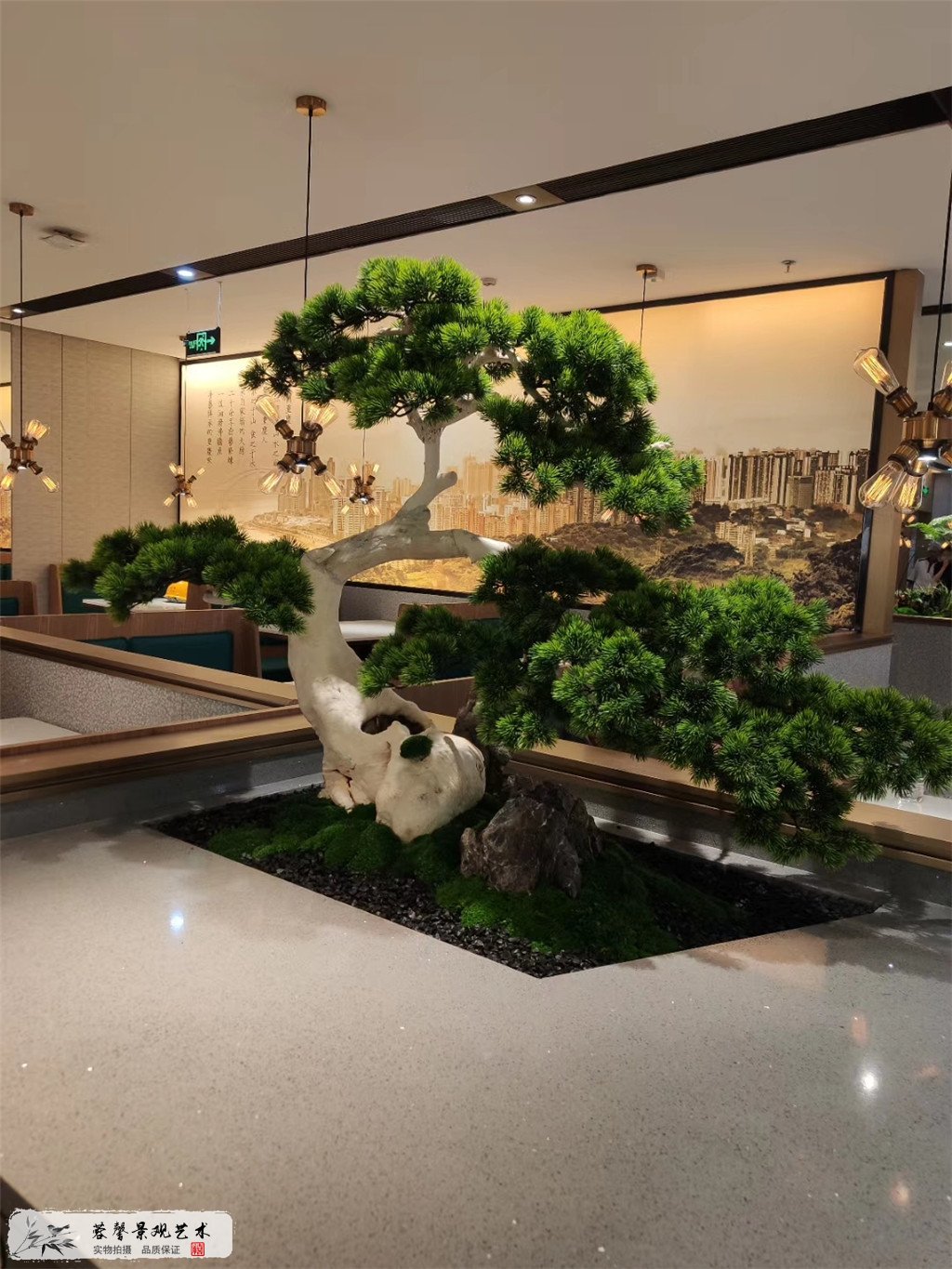 成都仿真植物餐厅装饰案例，愉悦川菜 (2)