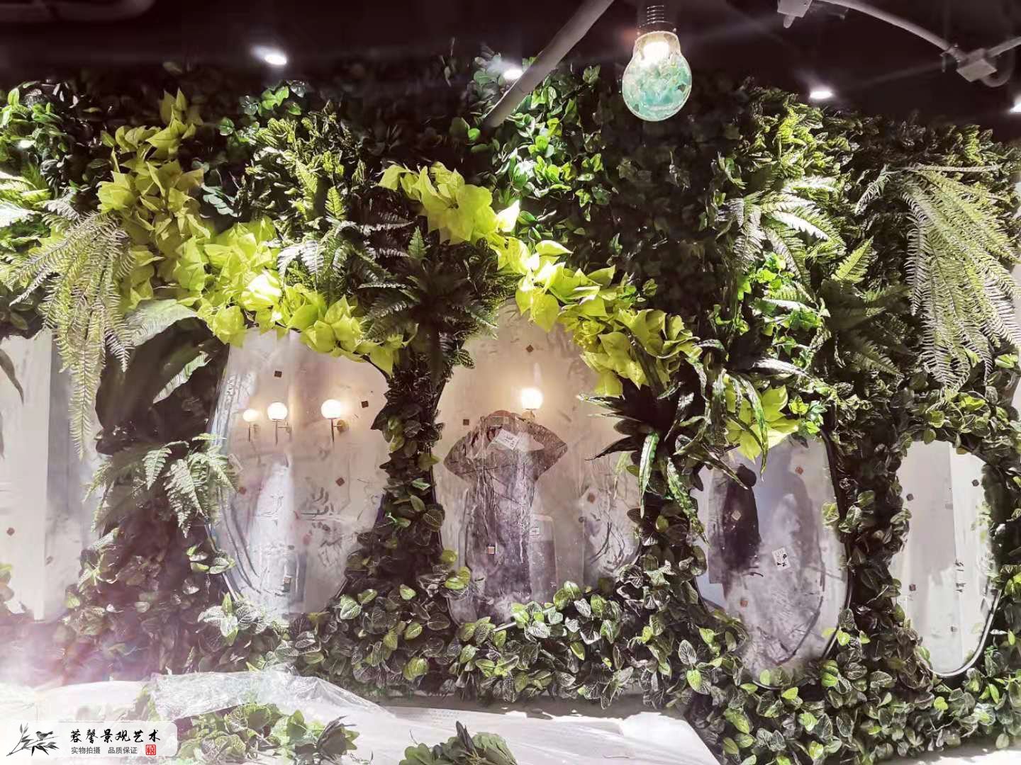 卫生间垂直绿化仿真植物墙