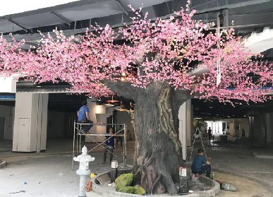 仿真桃花树造景
