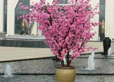 仿真桃花树盆栽