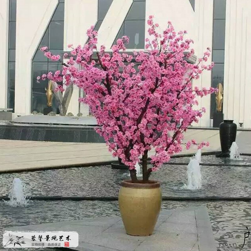 仿真桃花树盆栽