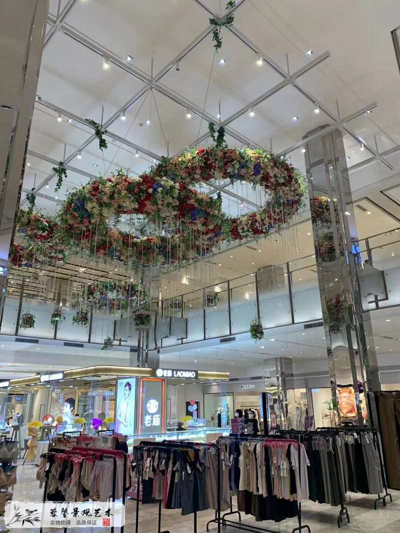 商场吊顶天花花艺软装