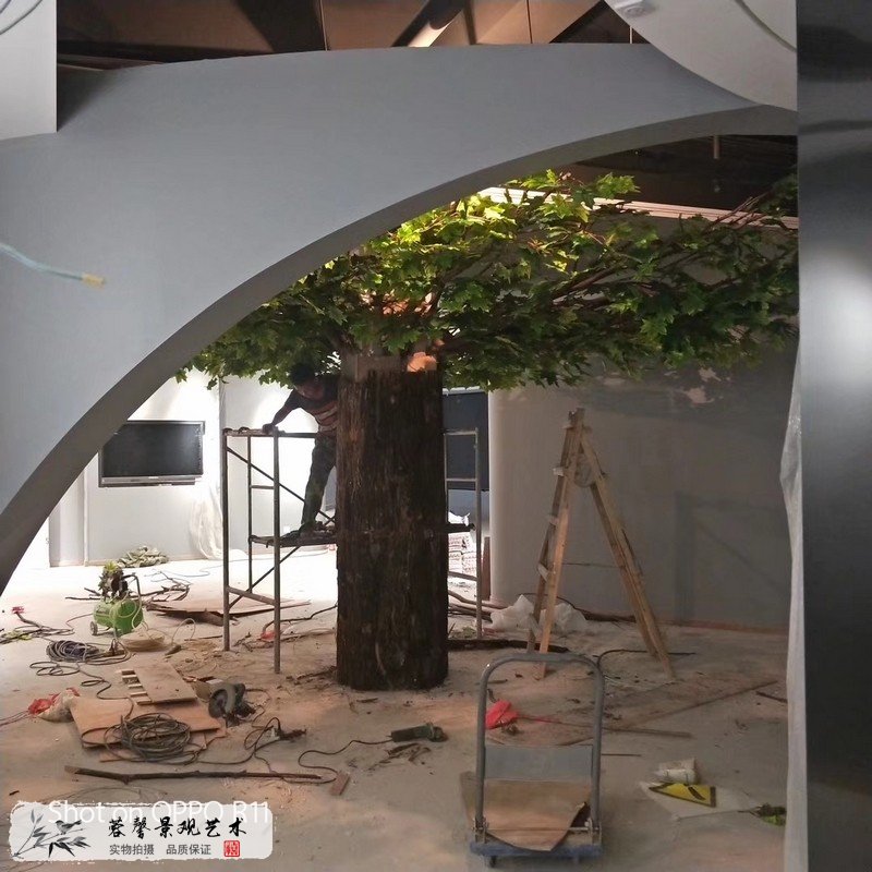 室内包柱子仿真红枫树